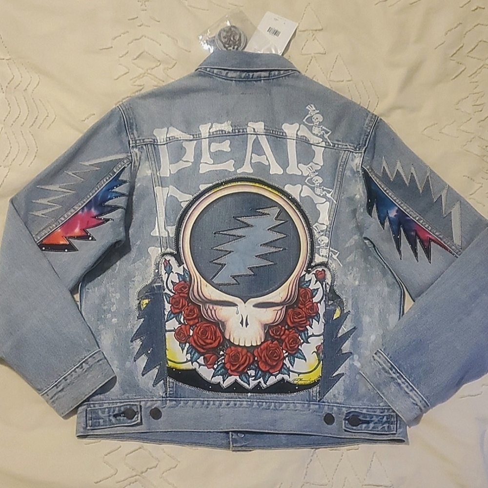 Levi's Grateful Dead Vintage Type 3 Trucker Jacket Liquid Blue Shirt Patch